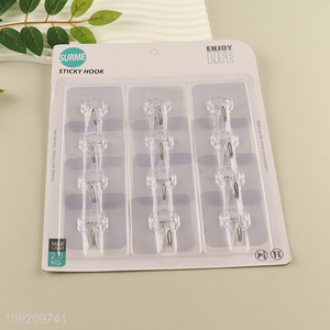 Factory Price 12 Pack Adhesive Hooks Waterproof Towel Coat Key Hooks