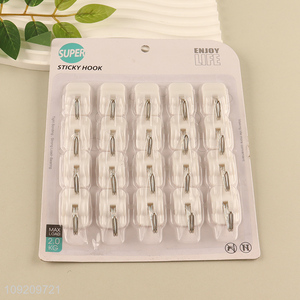 New Product 20 Pack Adhesive Hooks Heavy Duty Waterproof Wall Hooks