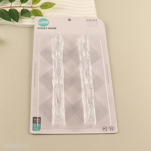 Wholesale 6 Pack Clear Adhesive Wall Hooks Heavy Duty Utility Hooks