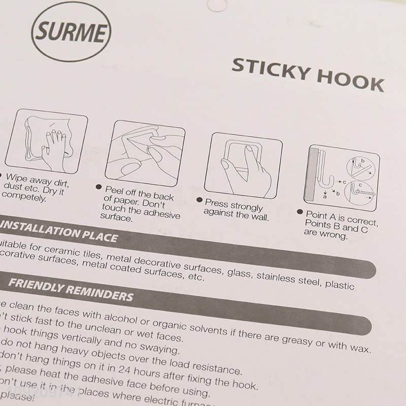 Factory Price 12 Pack Adhesive Hooks Waterproof Towel Coat Key Hooks