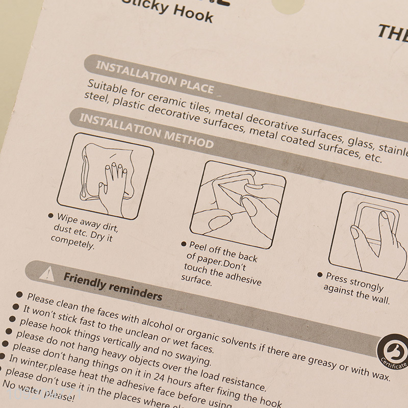 Popular Product 9 Pack Heavy Duty Adhesive Hooks Towel Hanging Hooks