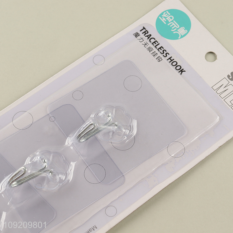 New Arrival 3 Pack Sticky Hooks Self Adhesive Hooks Stick Wall Hooks