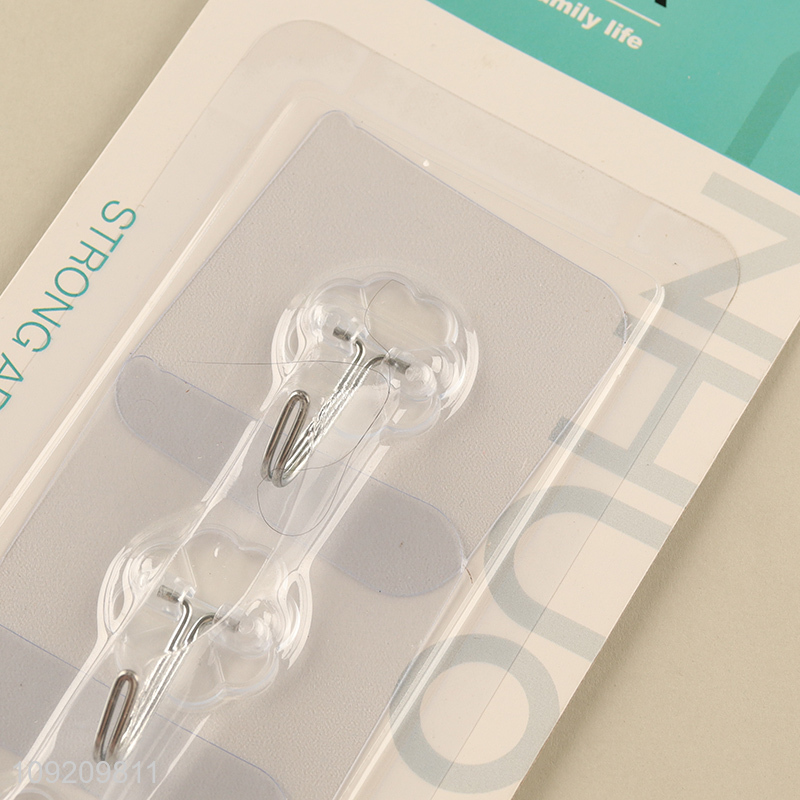 Hot Selling 3 Pack Plastic Wall Hooks Adhesive Hooks Sticky Hooks