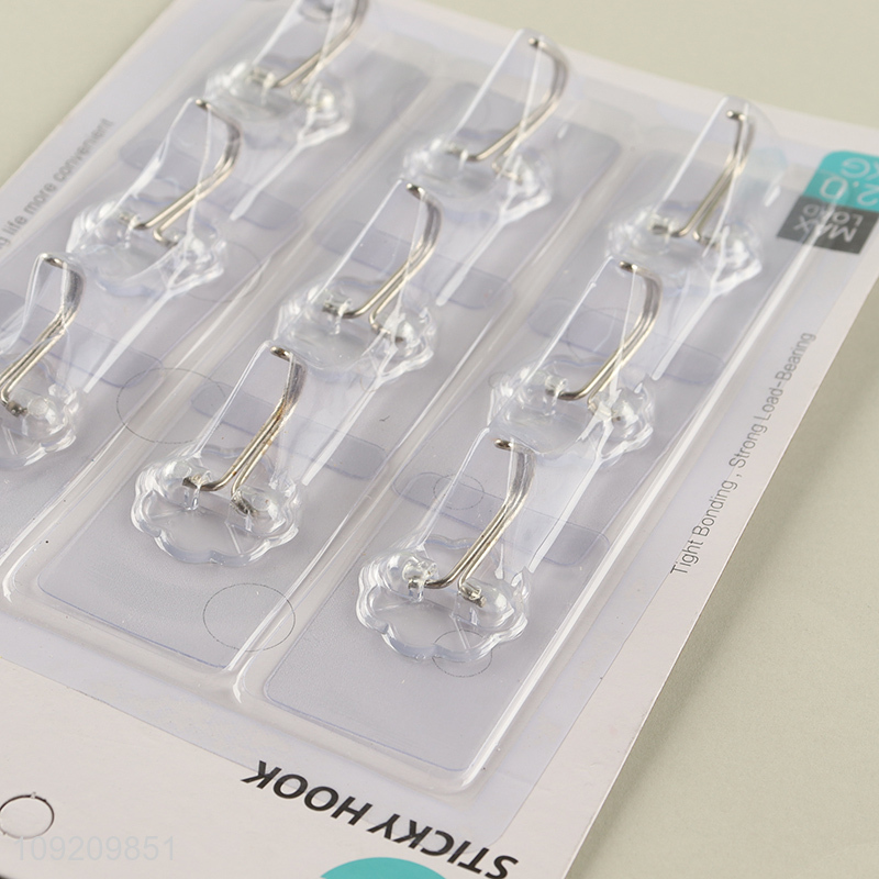 China Imports 9 Pack Adhesive Hooks Plastic Wall Hooks Sticky Hooks