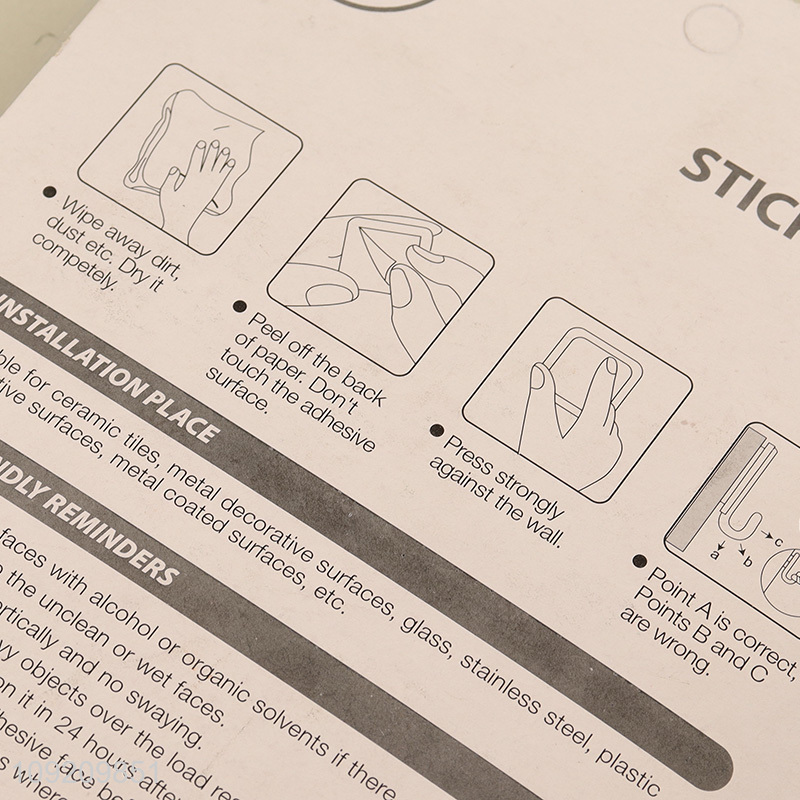 China Imports 9 Pack Adhesive Hooks Plastic Wall Hooks Sticky Hooks