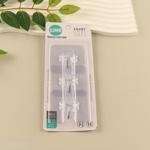 High Quality 3 Pack Adhesive Wall Hooks Heavy Duty Utility Hooks