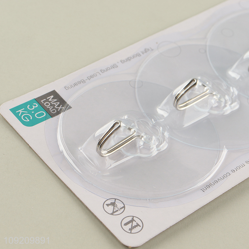 Good Quality 3 Pack Adhesive Wall Hooks Utility Hooks for Bathroom