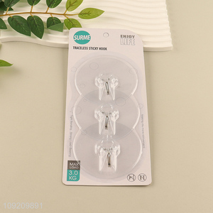 Good Quality 3 Pack Adhesive Wall Hooks Utility Hooks for Bathroom