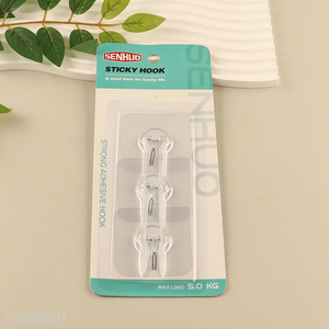 Wholesale 3 Pack Adhesive Hooks Towel Key Hangers Plastic Wall Hooks