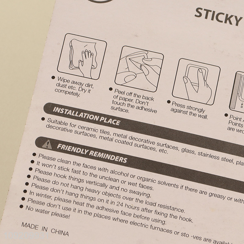 High Quality 6 Pack Clear Wall Hooks Adhesive Hooks Stick Wall Hooks