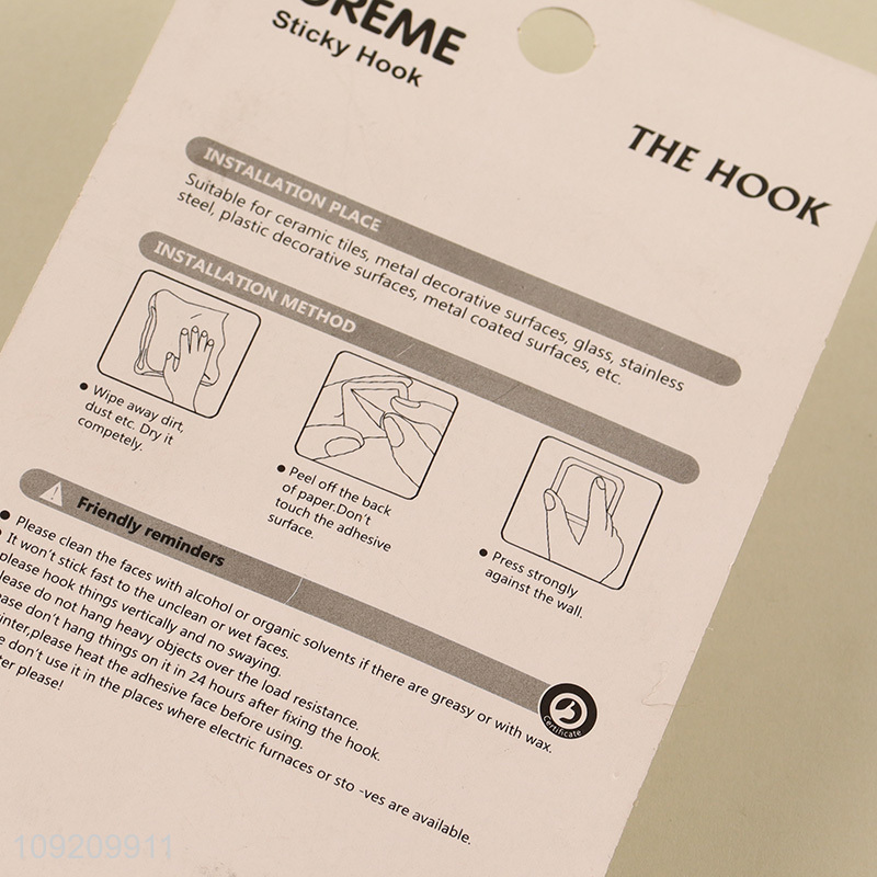 Factory Price 4 Pack Adhesive Wall Hooks for Home Office Kitchen