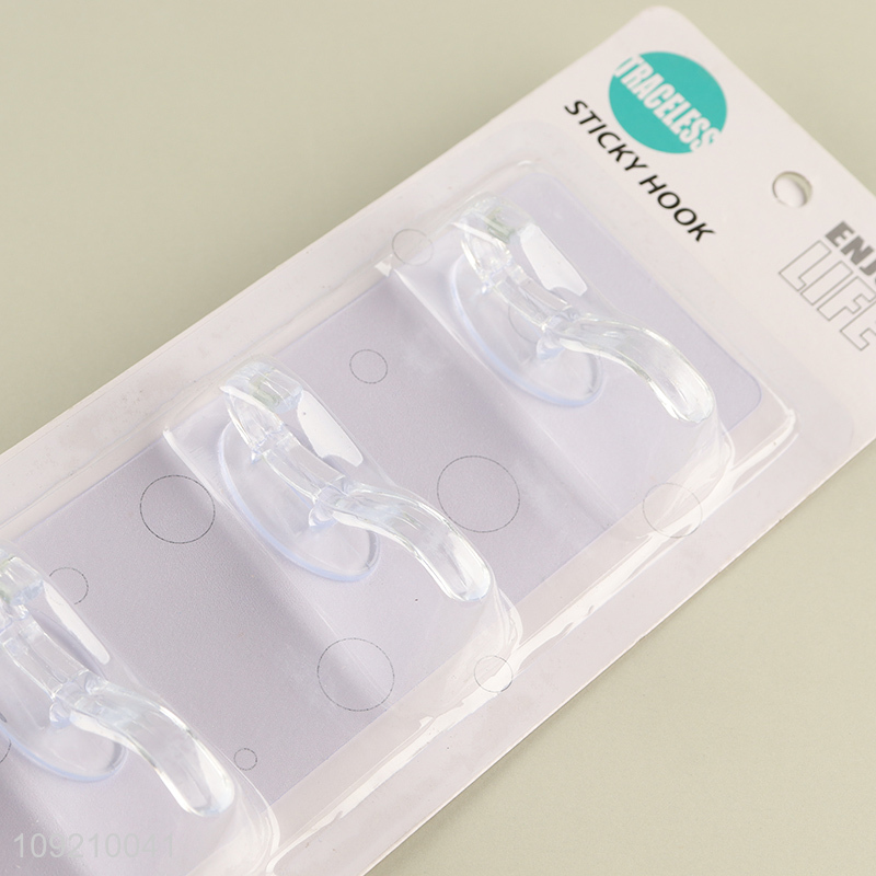 New Product Clear Adhesive Wall Hooks Utility Hooks for Bathroom Kitchen