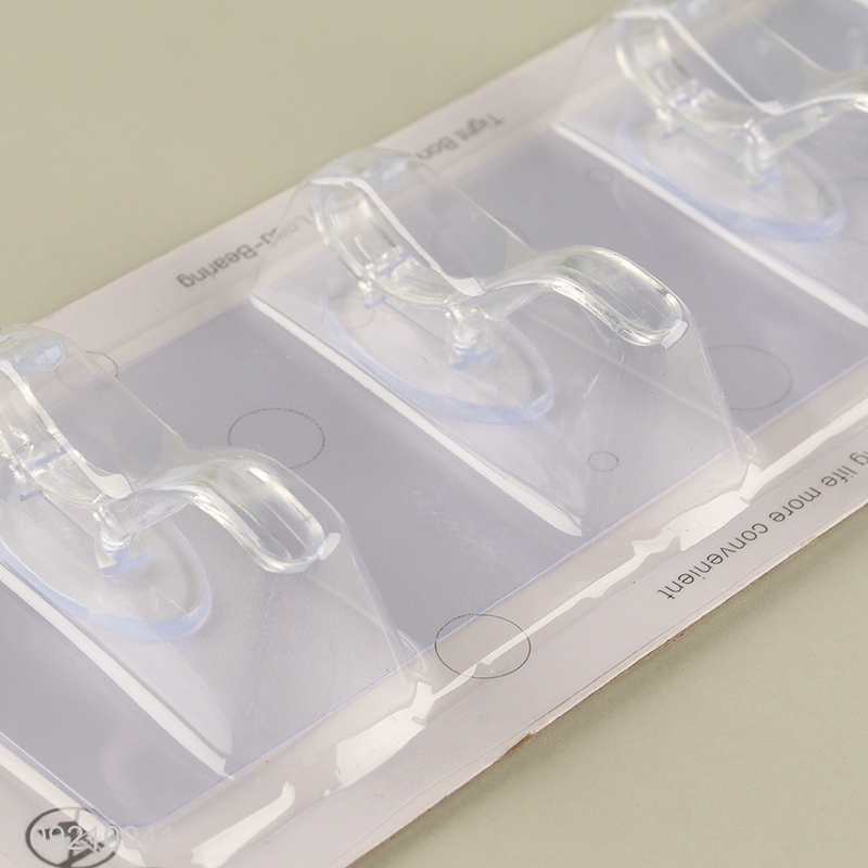 New Product Clear Adhesive Wall Hooks Utility Hooks for Bathroom Kitchen