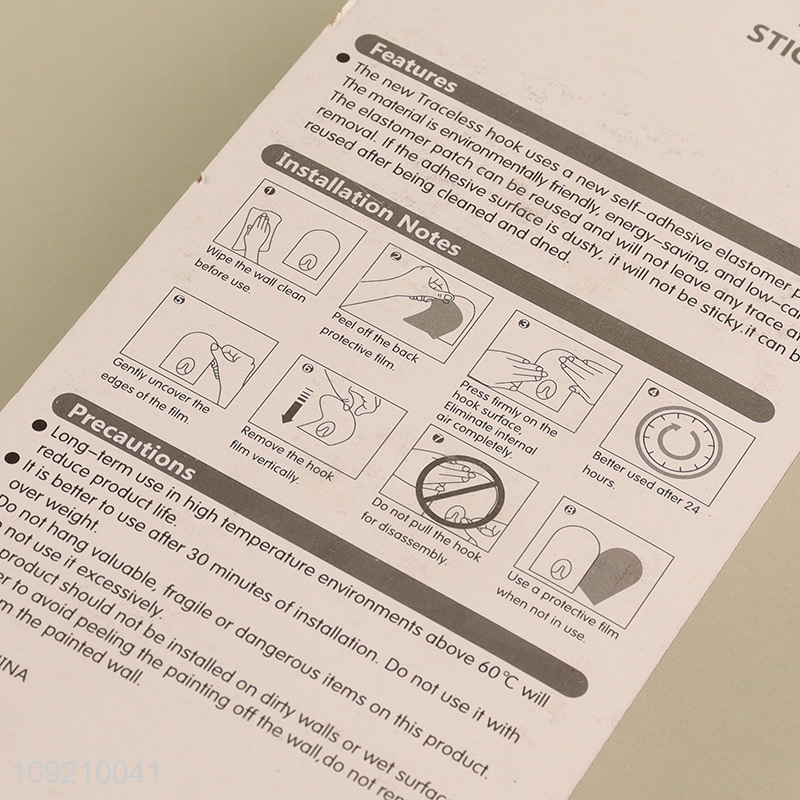 New Product Clear Adhesive Wall Hooks Utility Hooks for Bathroom Kitchen