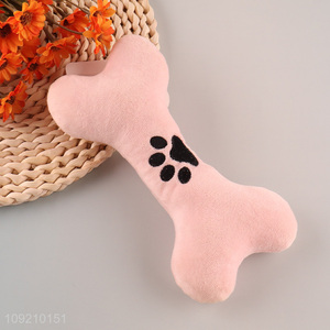 Hot Selling Squeaky Dog Toy Bone Shaped Dog Plush Toy