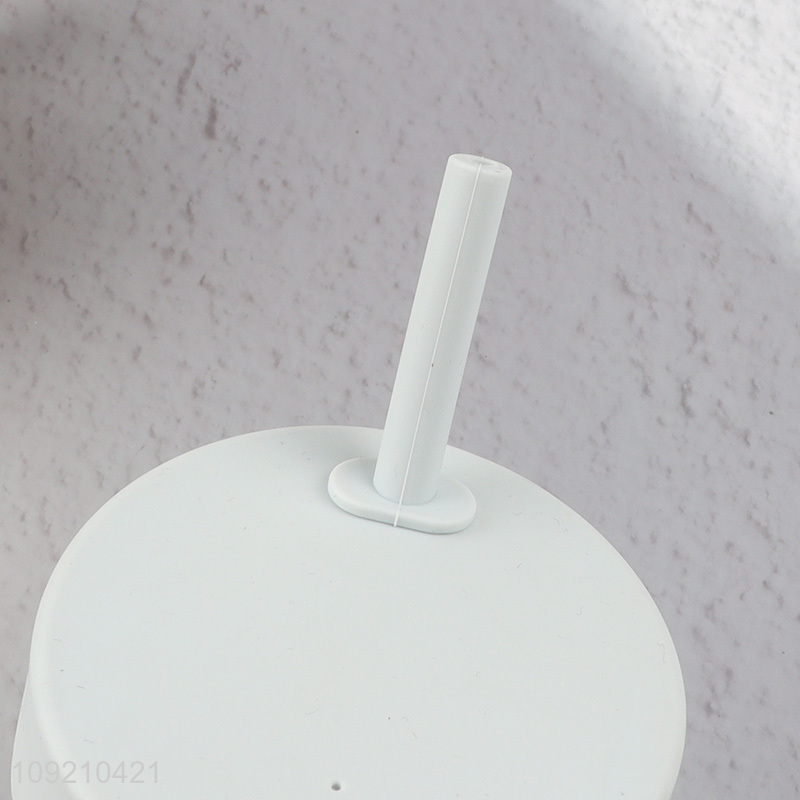 Hot selling cute silicone water cup straw cup with handle&lid