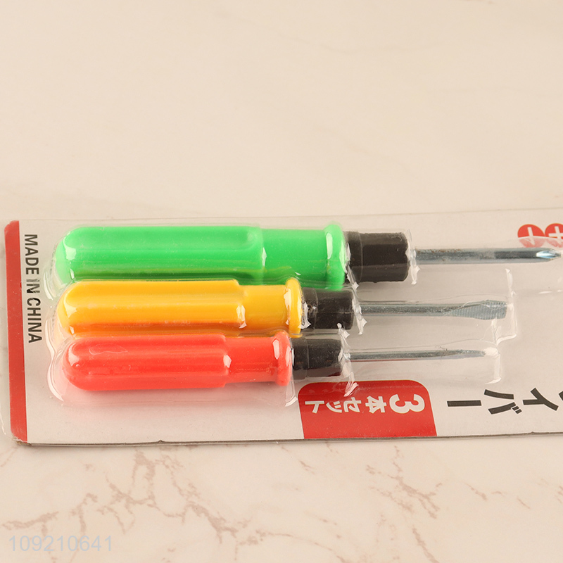 Online Wholesale 3-Piece Screwdriver Set with Colorful Non-Slip Handle