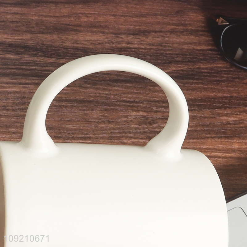 China factory white 330ml ceramic water cup coffee cup with handle