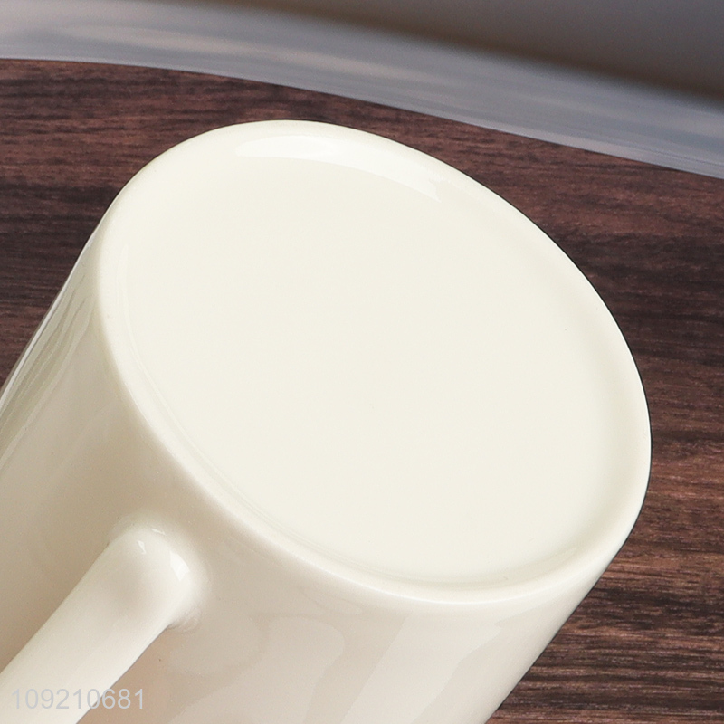Top selling unbreakable white ceramic 380ml water cup coffee cup wholesale
