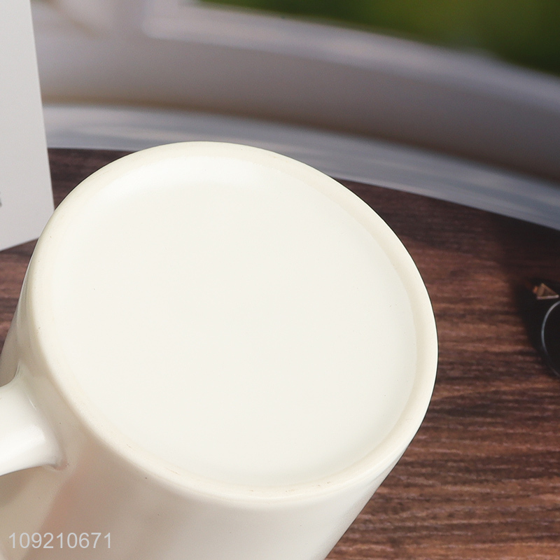 China factory white 330ml ceramic water cup coffee cup with handle