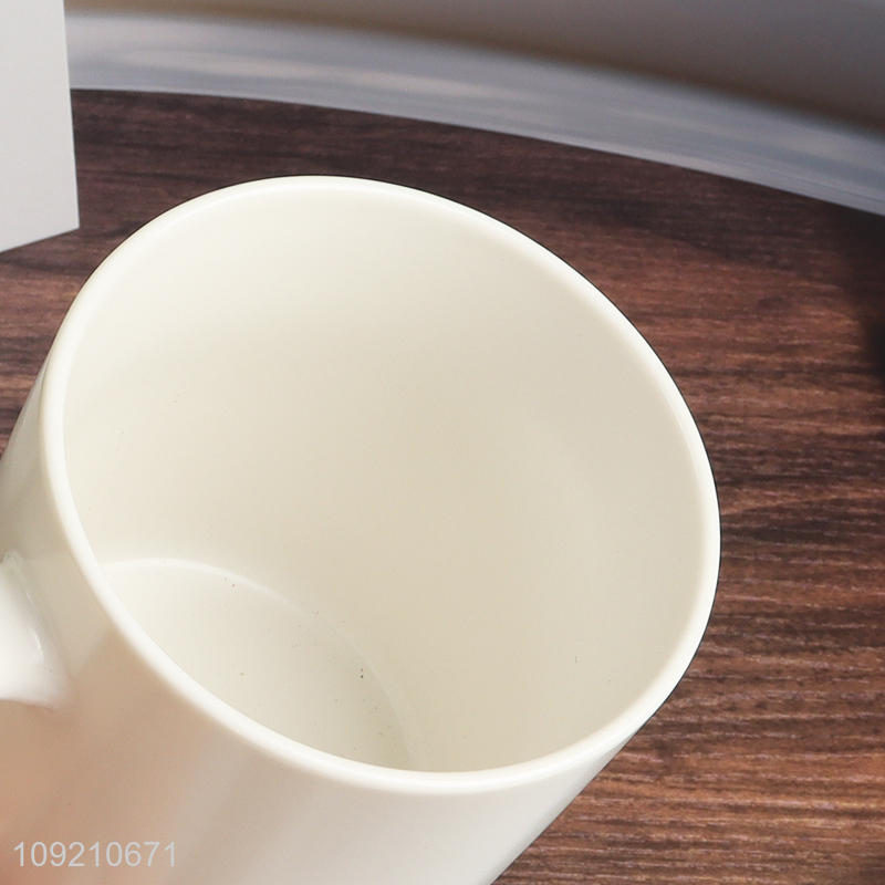 China factory white 330ml ceramic water cup coffee cup with handle