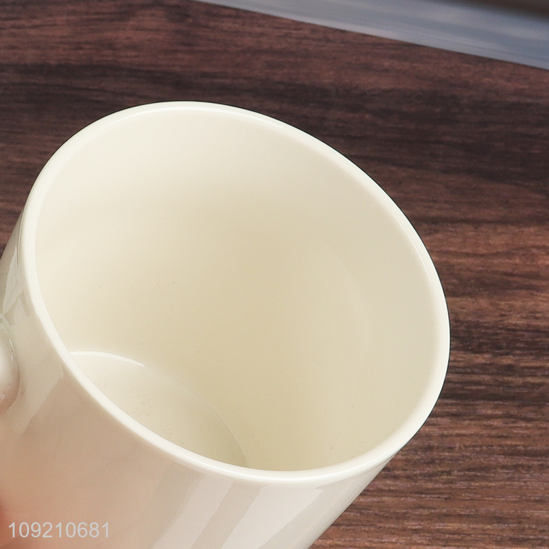 Top selling unbreakable white ceramic 380ml water cup coffee cup wholesale