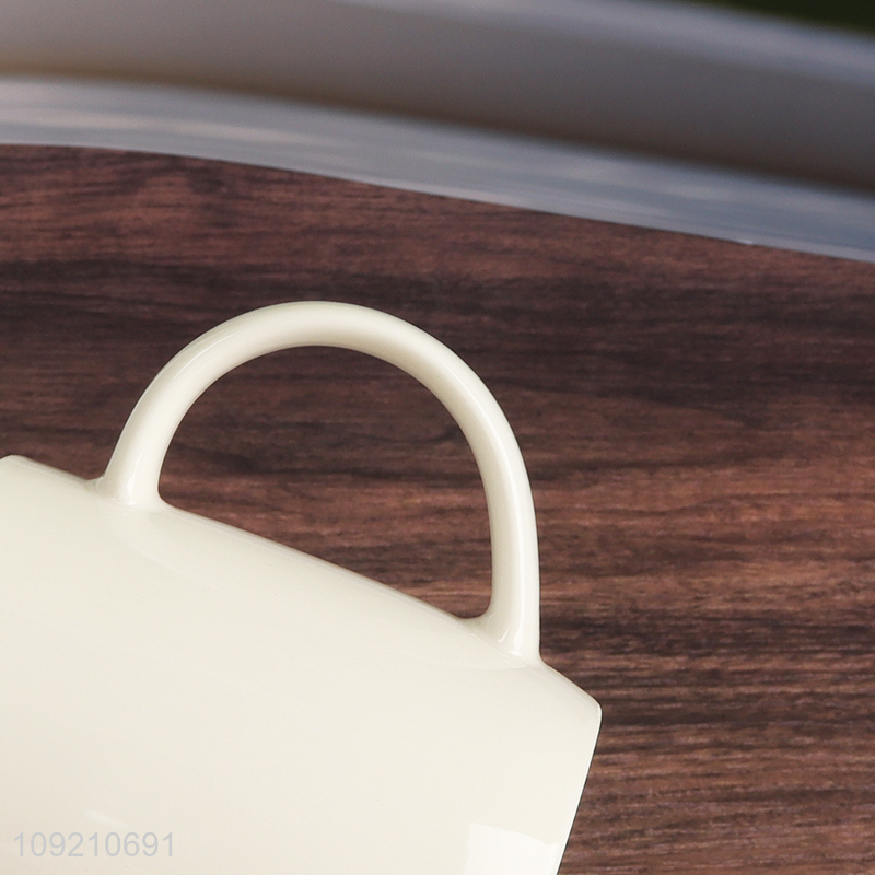 Factory price 350ml ceramic water cup coffee cup drinking cup with handle