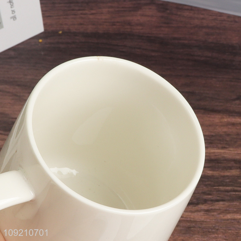 Hot selling ceramic 420ml home water cup coffee cup with handle