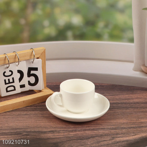 High quality white ceramic 2pcs 150ml cup and plate set for sale