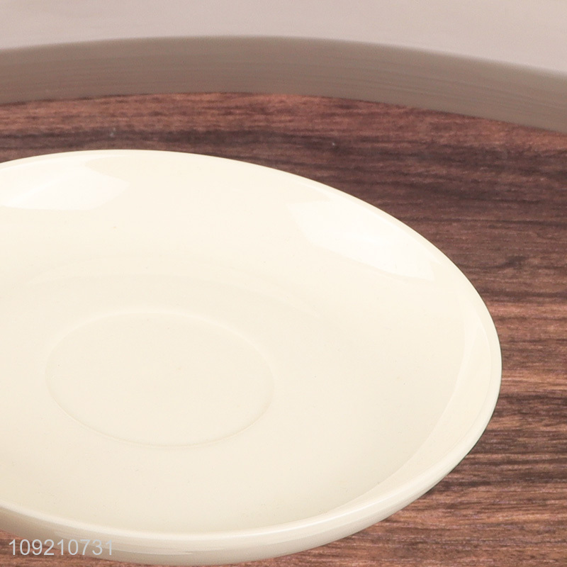 High quality white ceramic 2pcs 150ml cup and plate set for sale