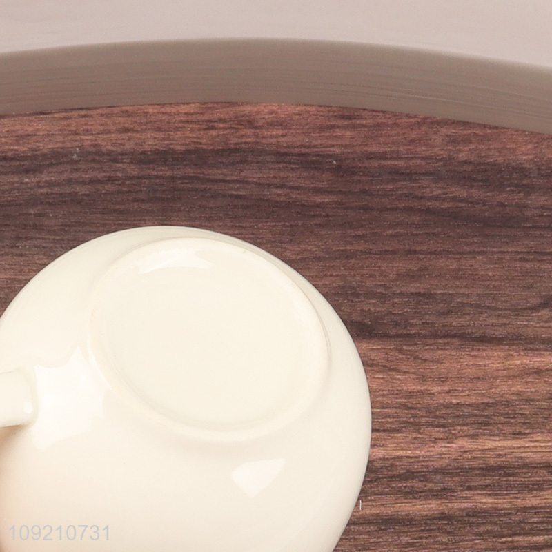 High quality white ceramic 2pcs 150ml cup and plate set for sale