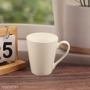 Yiwu market white ceramic 320ml water cup coffee cup drinking cup