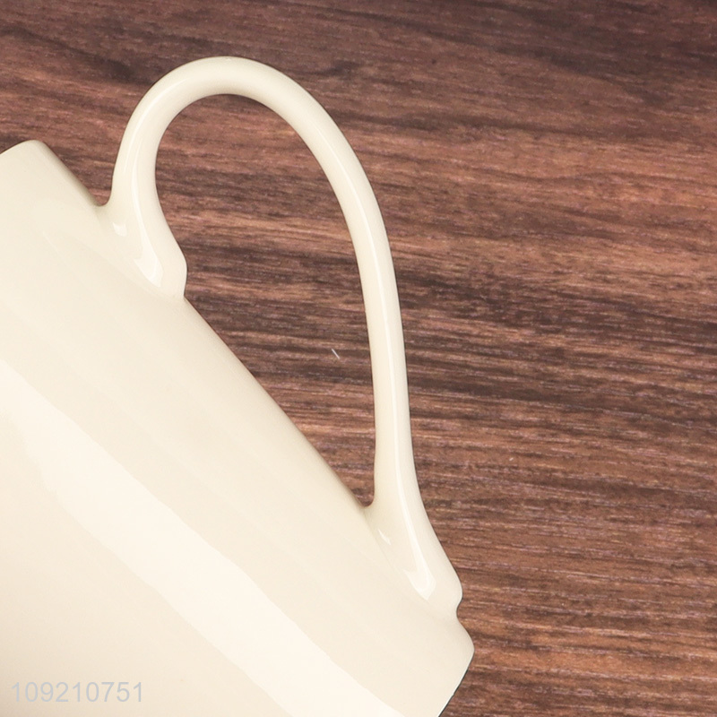 Yiwu market white ceramic 320ml water cup coffee cup drinking cup