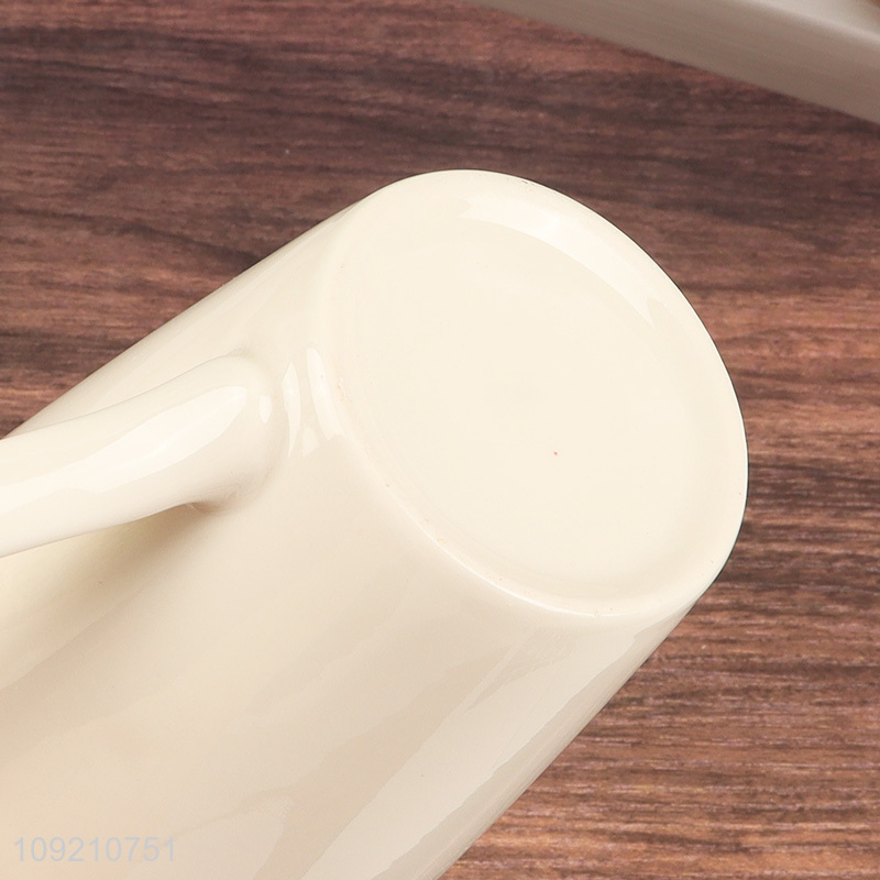 Yiwu market white ceramic 320ml water cup coffee cup drinking cup