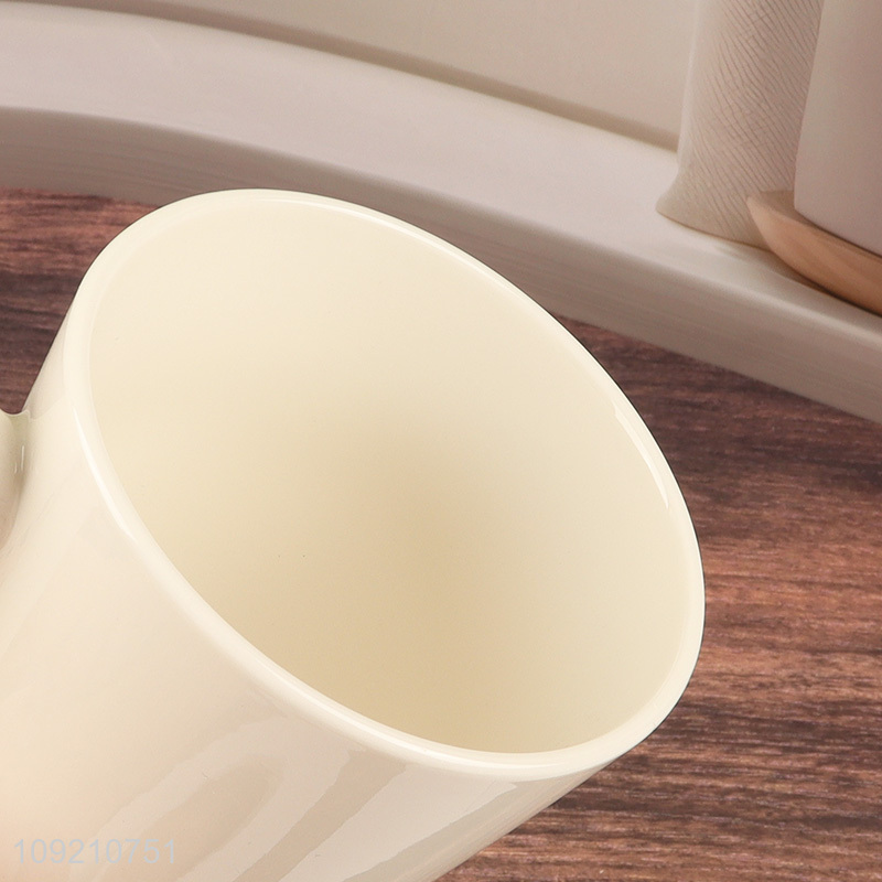 Yiwu market white ceramic 320ml water cup coffee cup drinking cup