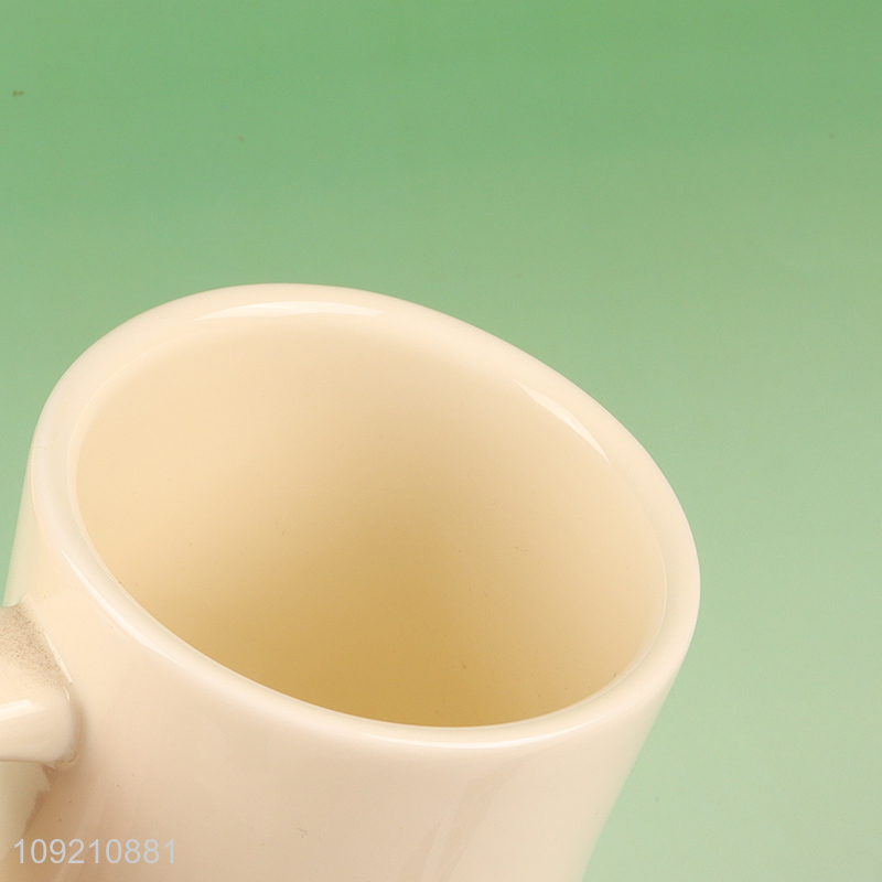Good price unbreakable white ceramic 400ml water cup coffee cup water mug
