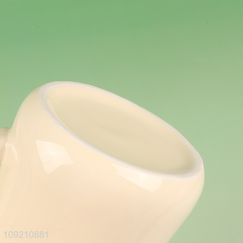 Good price unbreakable white ceramic 400ml water cup coffee cup water mug