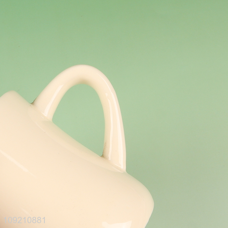 Good price unbreakable white ceramic 400ml water cup coffee cup water mug