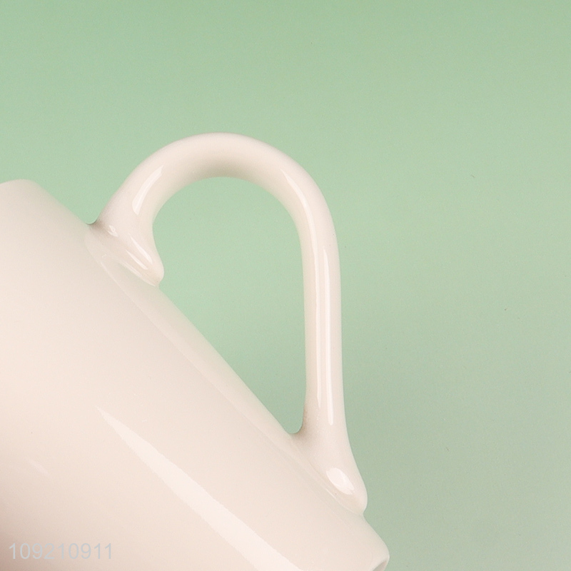 Latest products ceramic 350ml water cup coffee cup water mug with handle