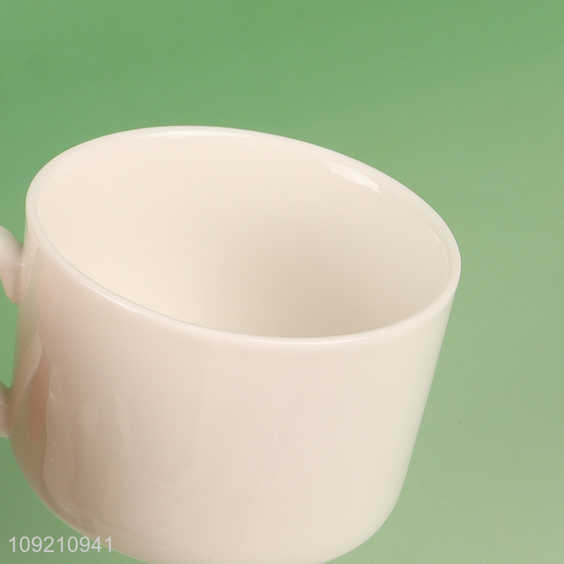 Hot selling ceramic 150ml water cup and saucer set for household