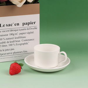 Hot selling ceramic 150ml water cup and saucer set for household