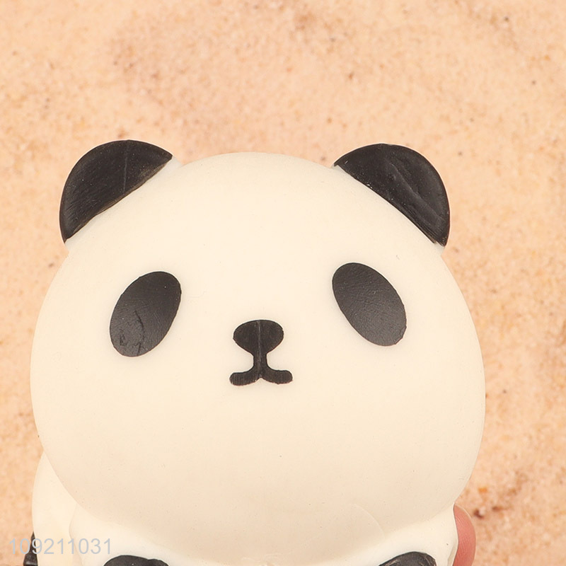 Low price cartoon panda shape soft tpr squeeze toys vent toys