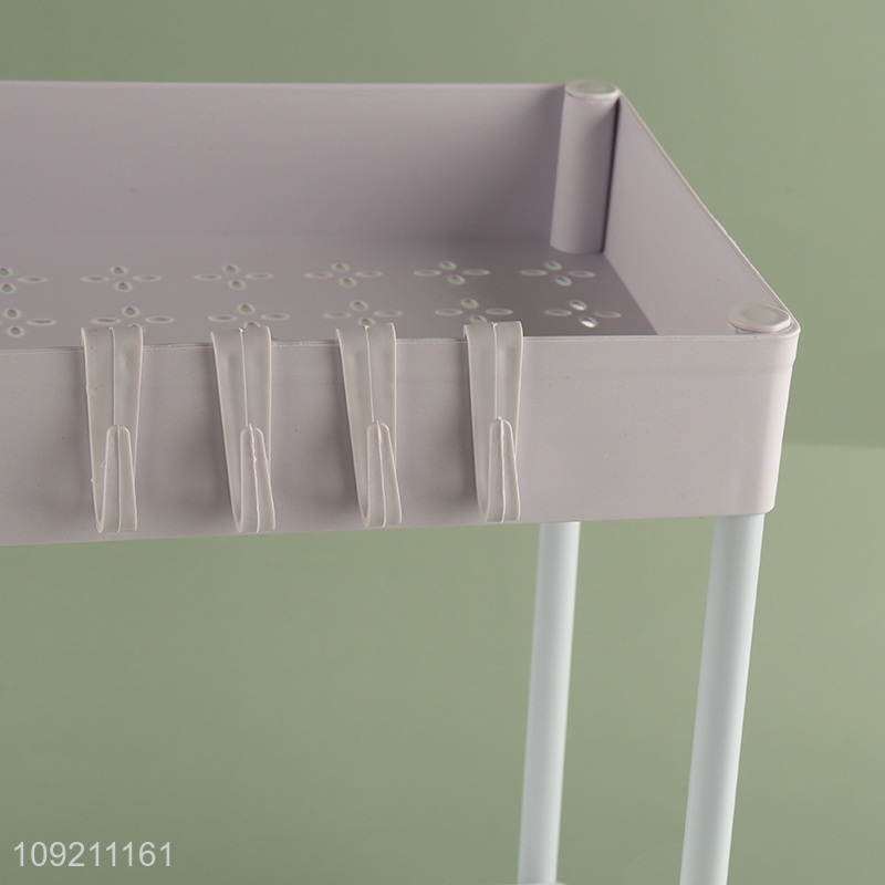 Good Quality 2-Layer Pull-Out Plastic Storage Rack Kitchen Bedroom Organizer