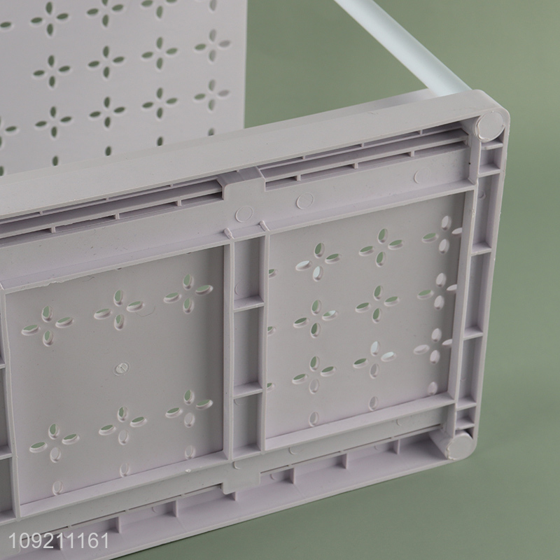 Good Quality 2-Layer Pull-Out Plastic Storage Rack Kitchen Bedroom Organizer