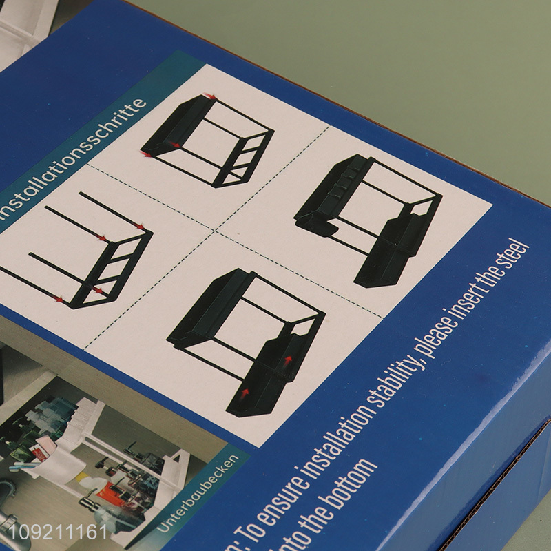 Good Quality 2-Layer Pull-Out Plastic Storage Rack Kitchen Bedroom Organizer