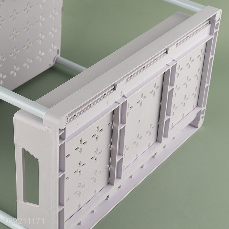 New Product 2-Layer Pull-Out Plastic Storage Rack Multipurpose Storage Rack