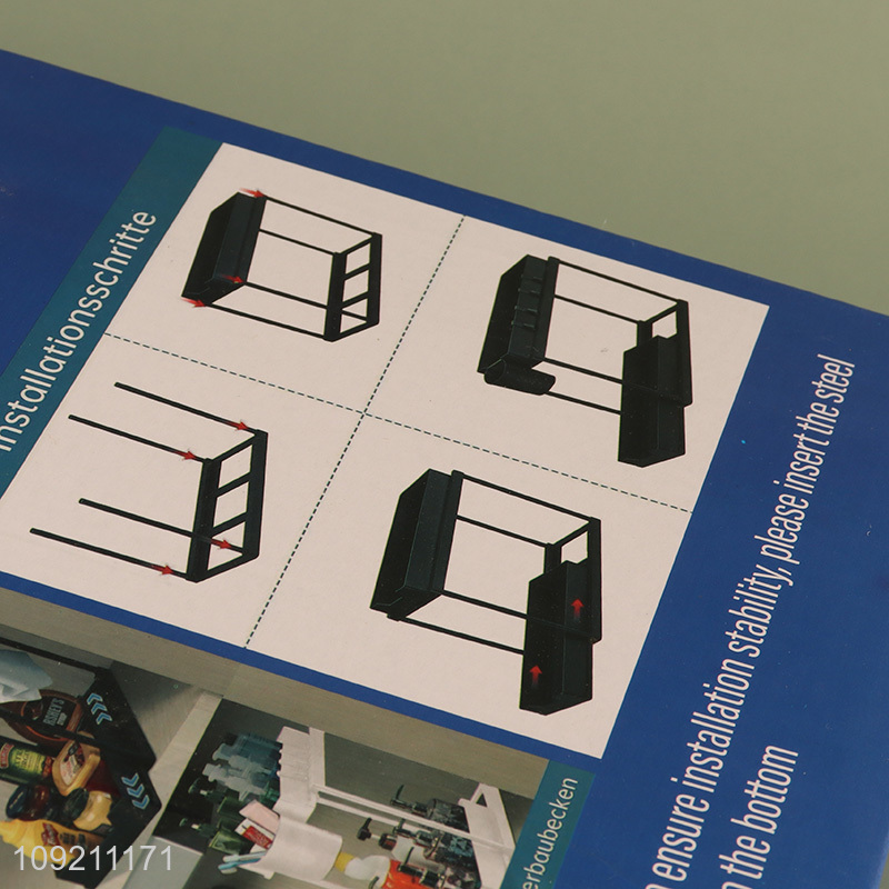 New Product 2-Layer Pull-Out Plastic Storage Rack Multipurpose Storage Rack