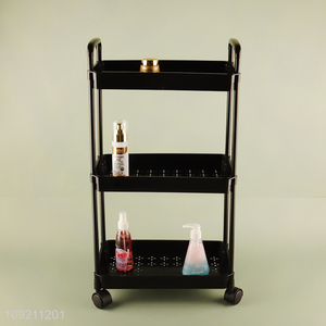 Wholesale 3-Tier Plastic Rolling Storage Rack for Kitchen Bathroom Living Room