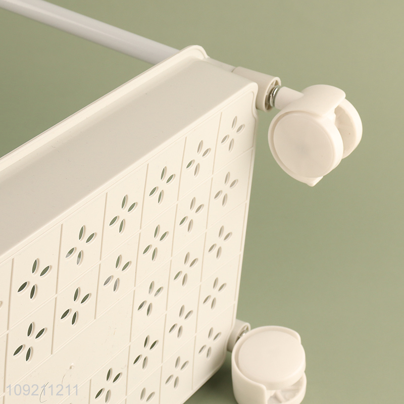 Hot Selling 3-Tier Plastic Rolling Storage Rack Utility Cart for Bathroom Kitchen