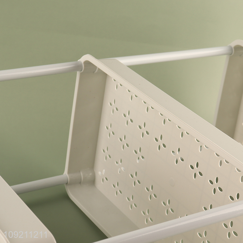 Hot Selling 3-Tier Plastic Rolling Storage Rack Utility Cart for Bathroom Kitchen